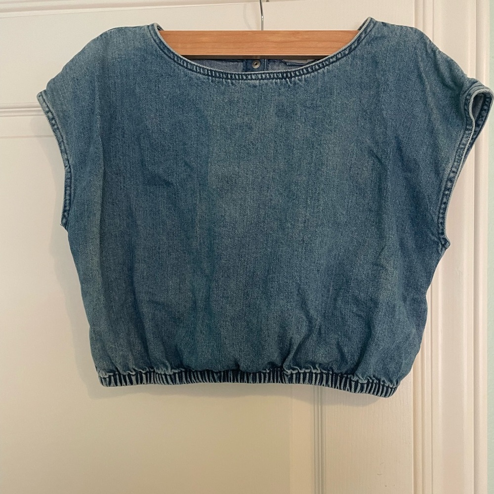 denim bubble top - Picture 2 of 4